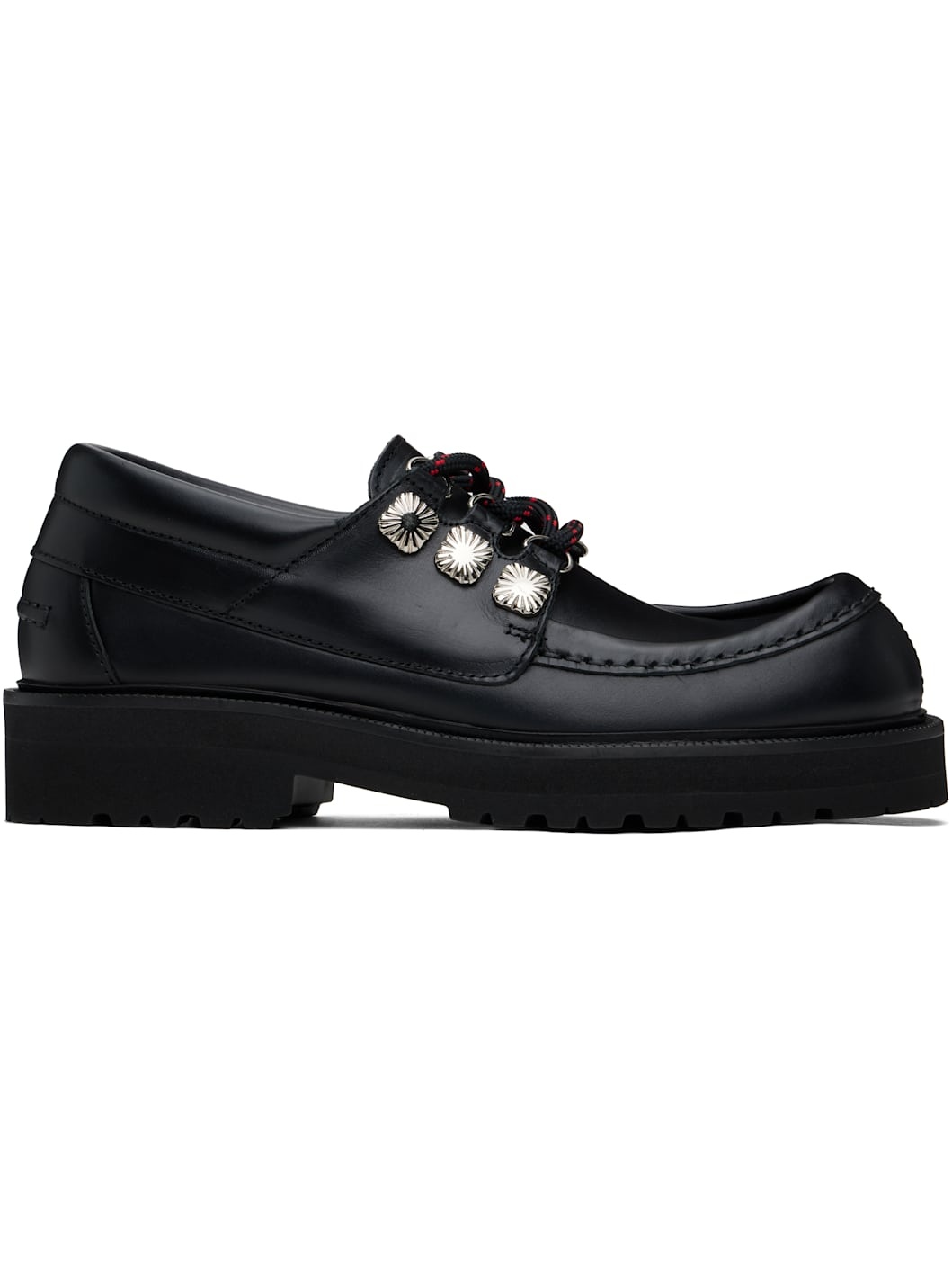 Black Hard Leather Derbys - 1