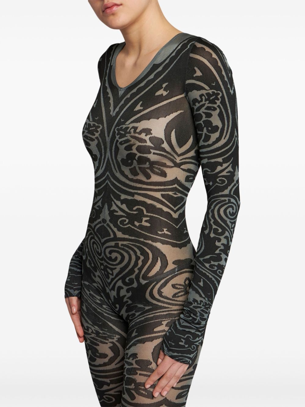 x Wolford paisley tattoo-pattern bodysuit - 5