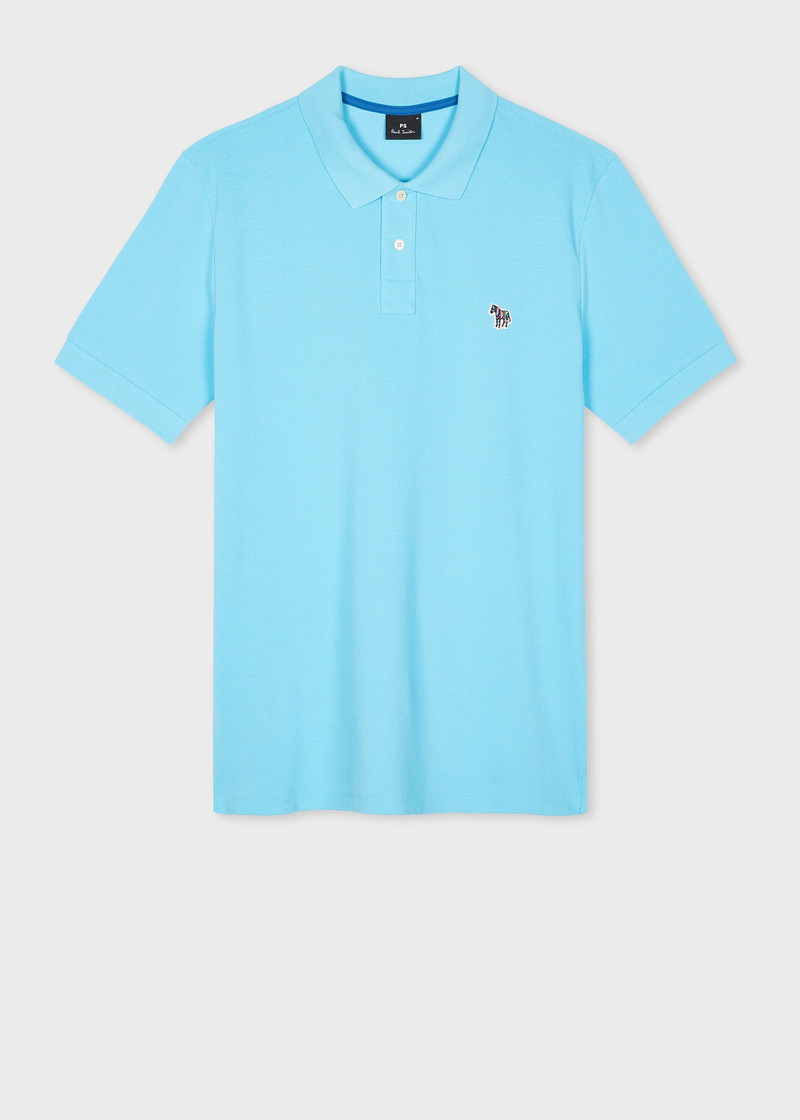 Bright Blue Zebra Logo Polo Shirt 1