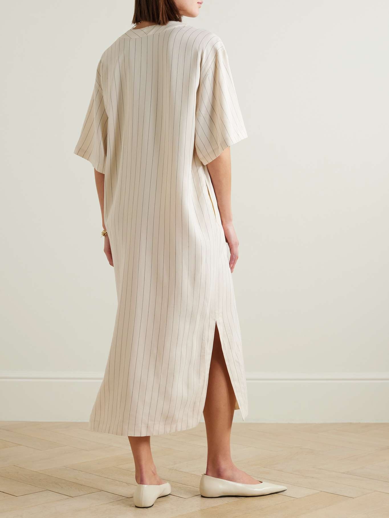 Pinstriped crepe midi dress - 3