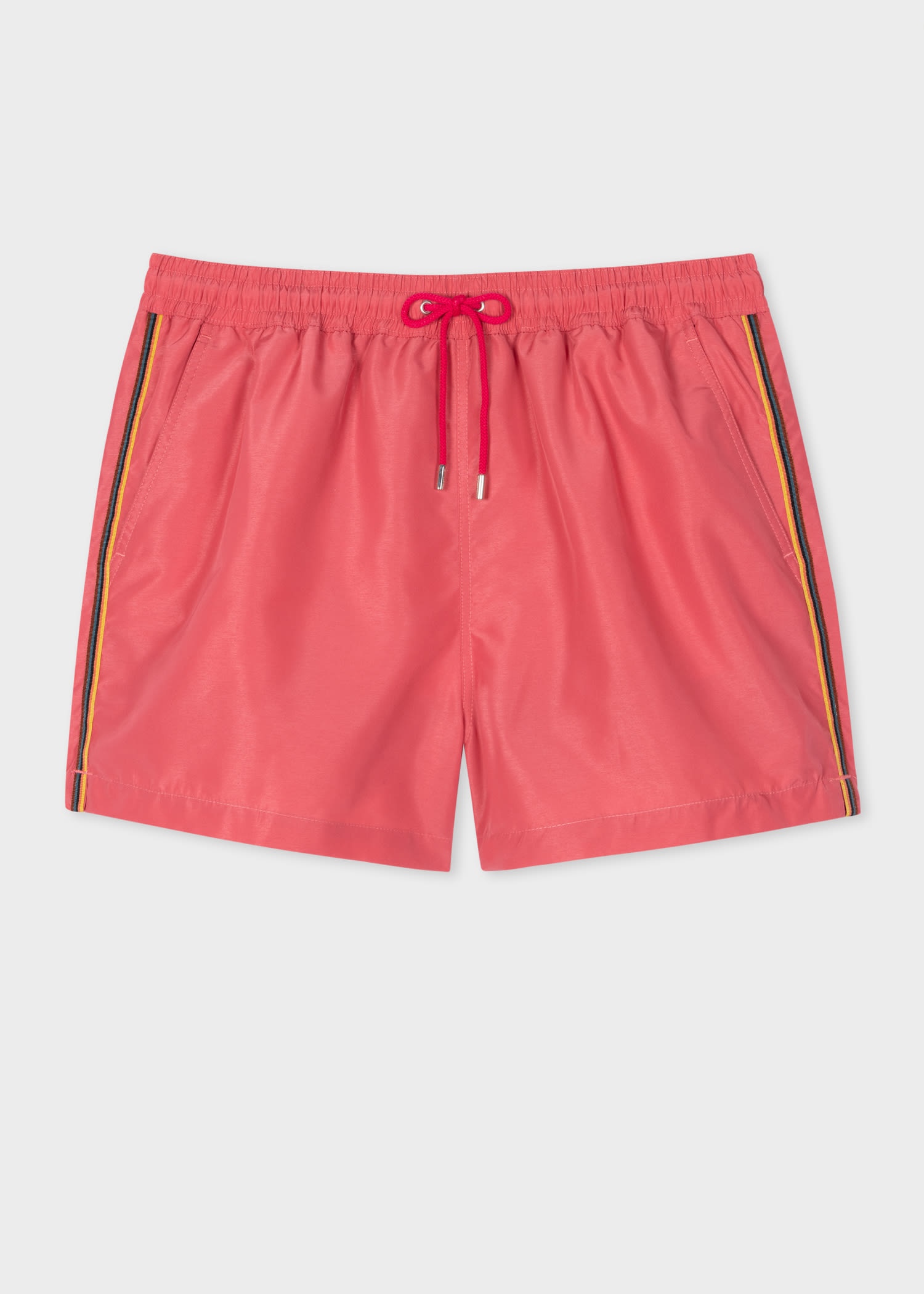 Washed Red 'Artist Stripe' Swim Shorts - 1