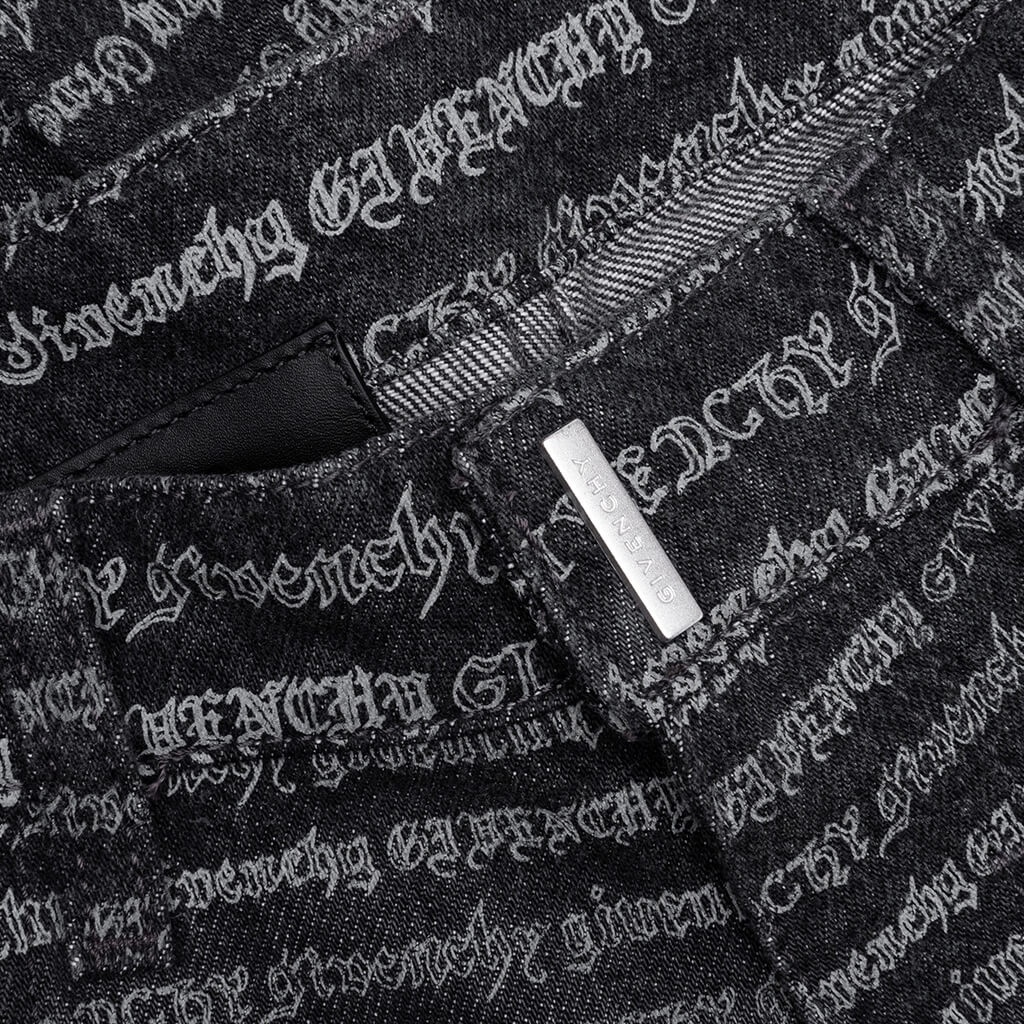 GIVENCHY SKINNY FIT TROUSERS W/ ALL OVER GIVENCHY - DARK GREY - 3