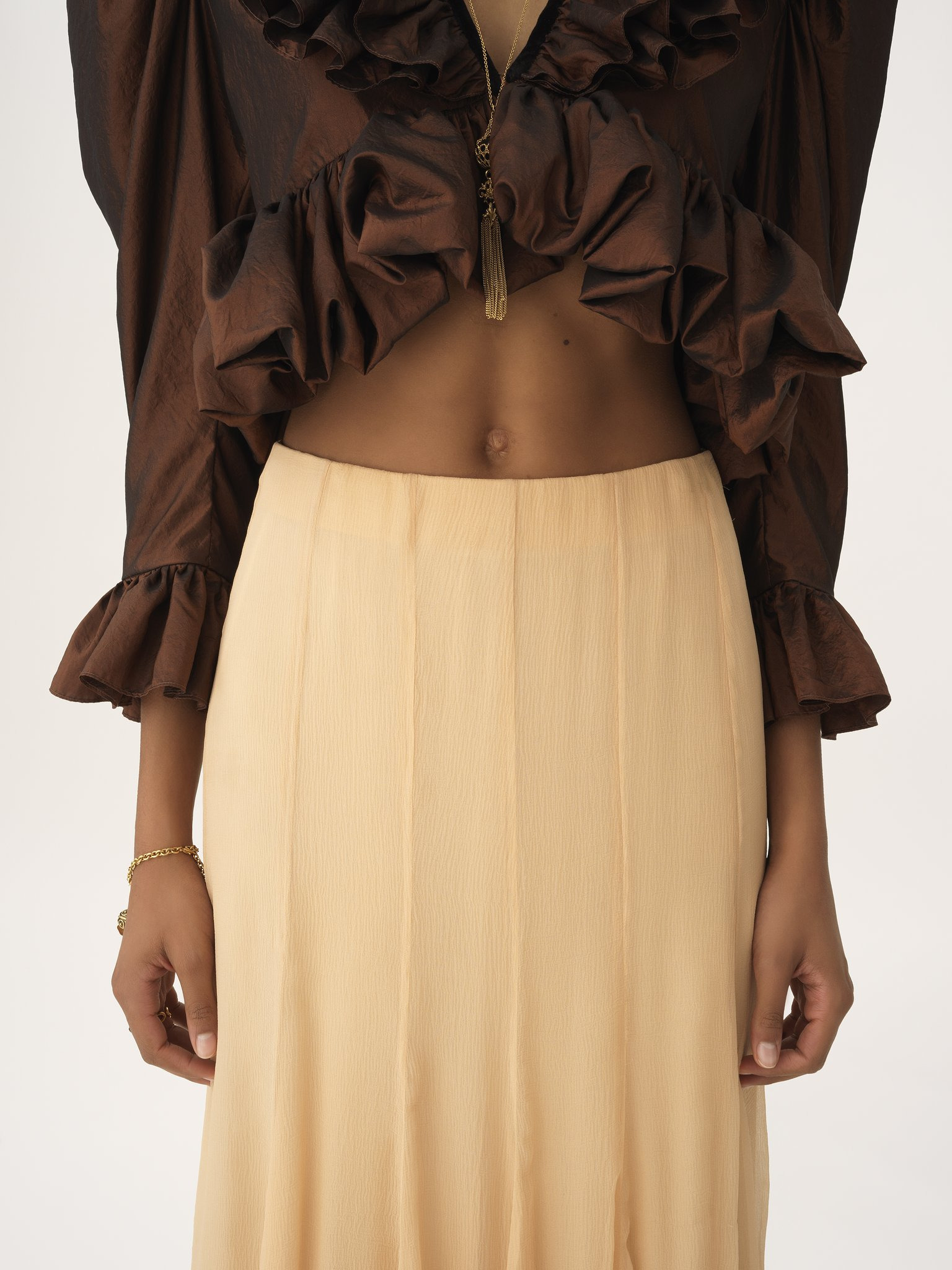 FLUID MAXI SKIRT IN SILK MOUSSELINE - 7