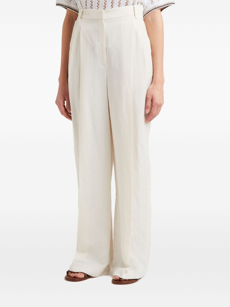 Brunello Cucinelli linen wide-leg trousers outlook