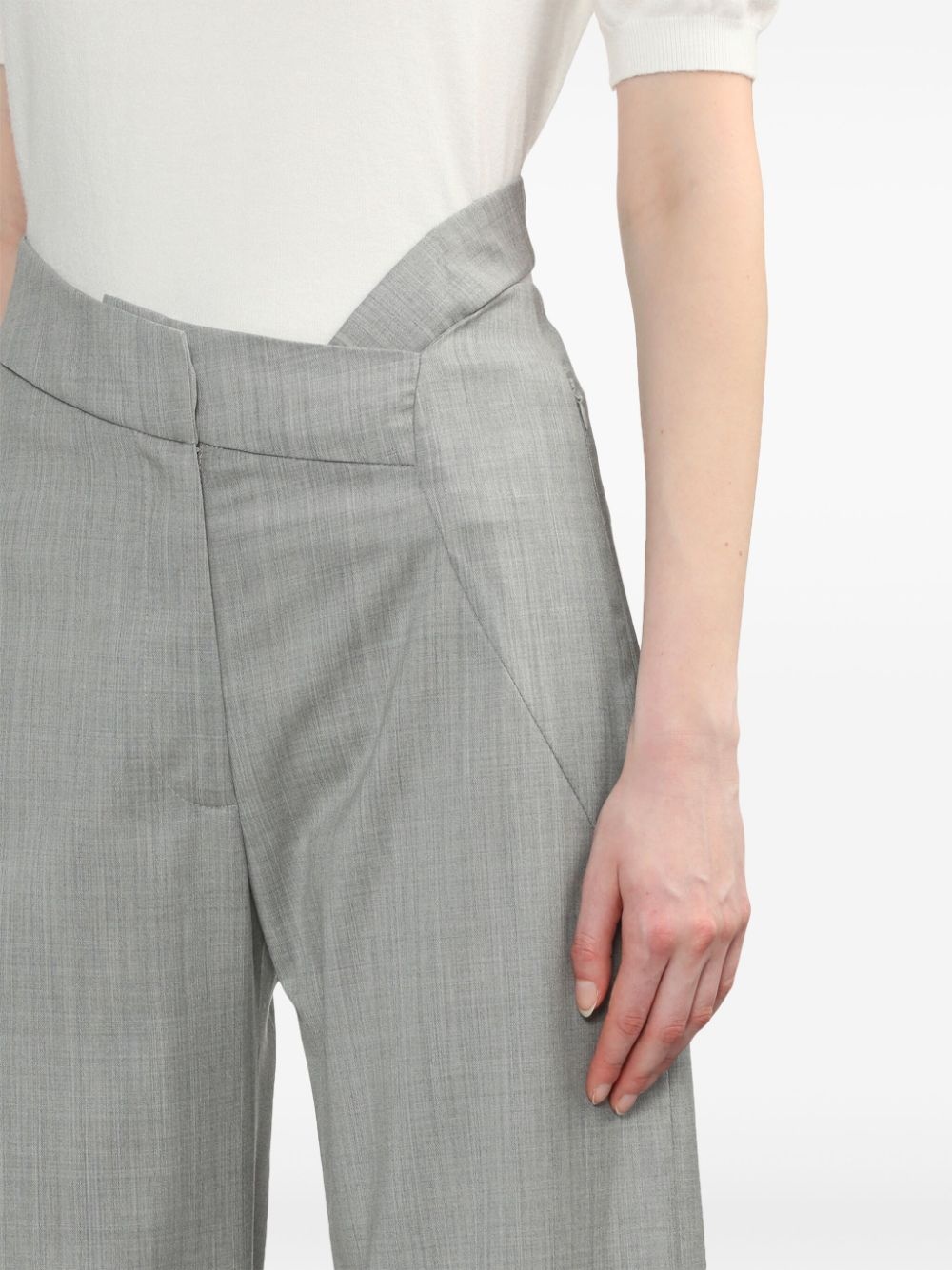 wool asymmetric trousers - 5