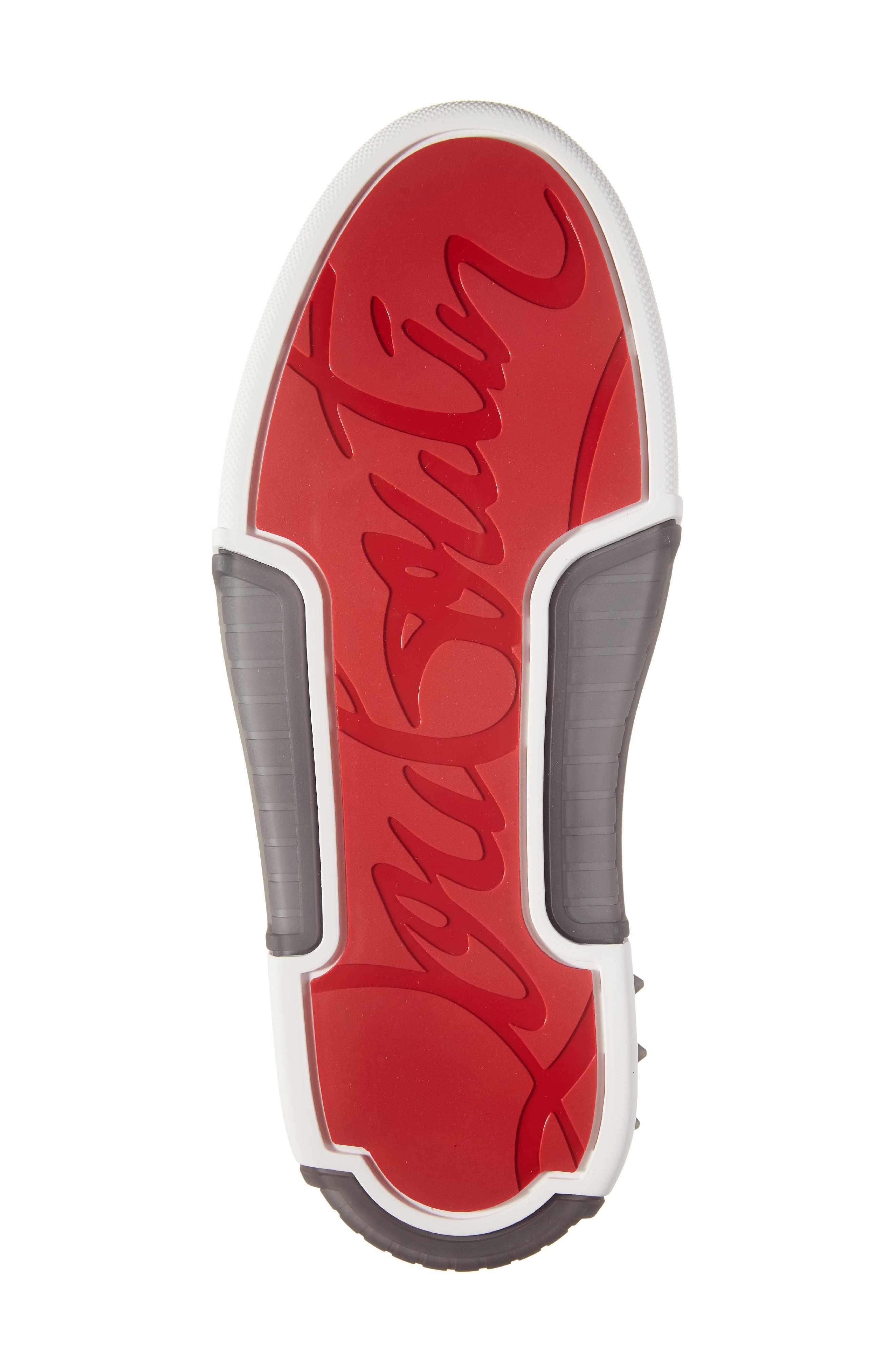 Christian Louboutin Astroloubi Mixed Media Low Top Sneaker in White/Black at Nordstrom - 6
