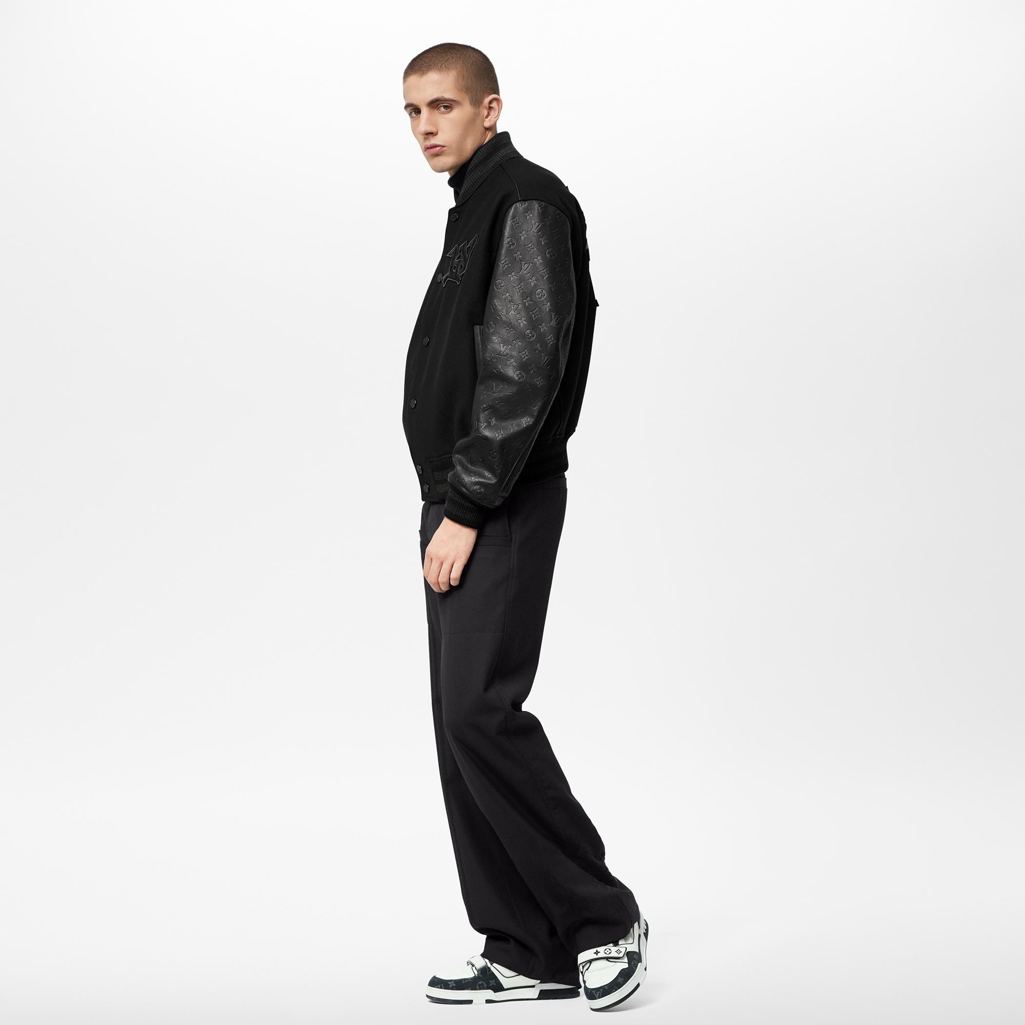 Monogram Embossed Leather And Wool Blouson - 5