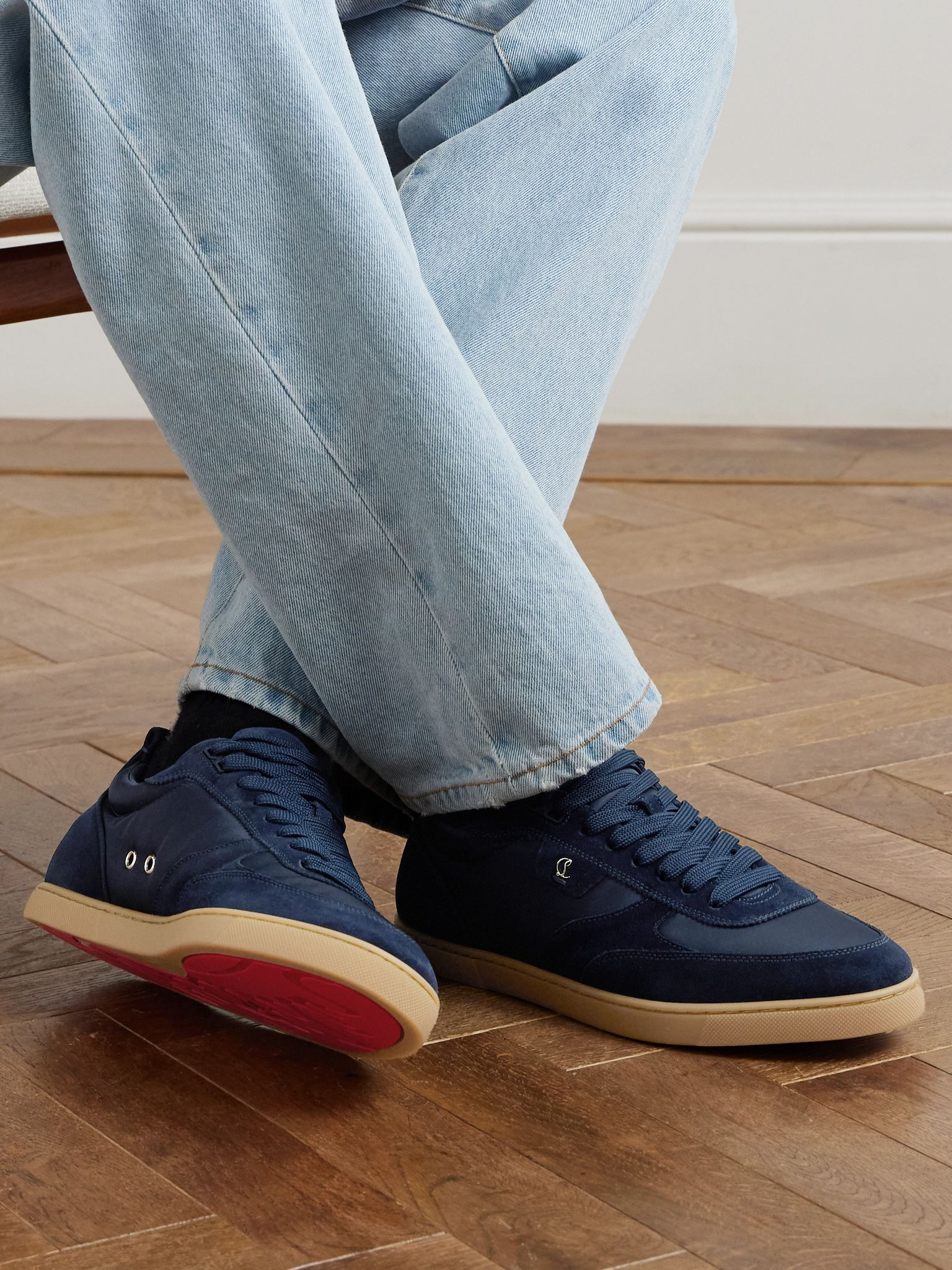 Tutti Rui Suede and Shell Sneakers Navy - 2