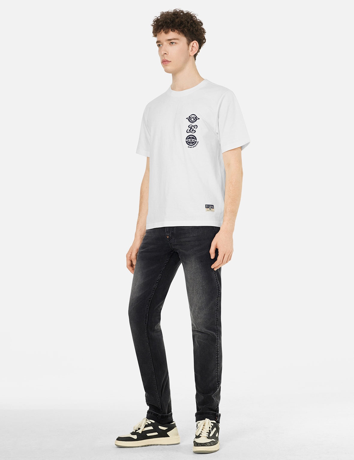 Seagull and Kamon Print Flex Skinny Denim Jeans #2028 - 3