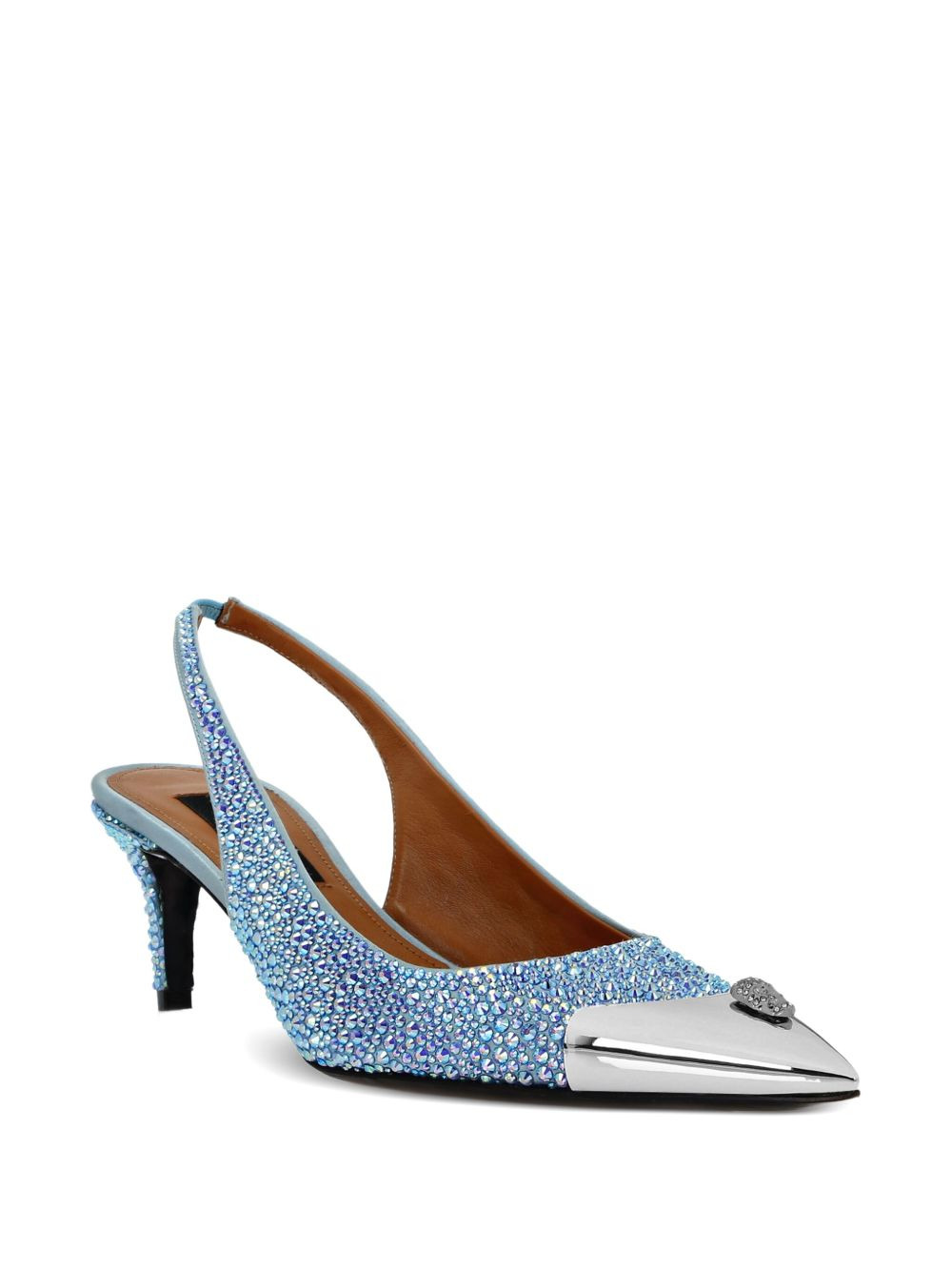 55mm crystal-embellished slingback pumps - 2