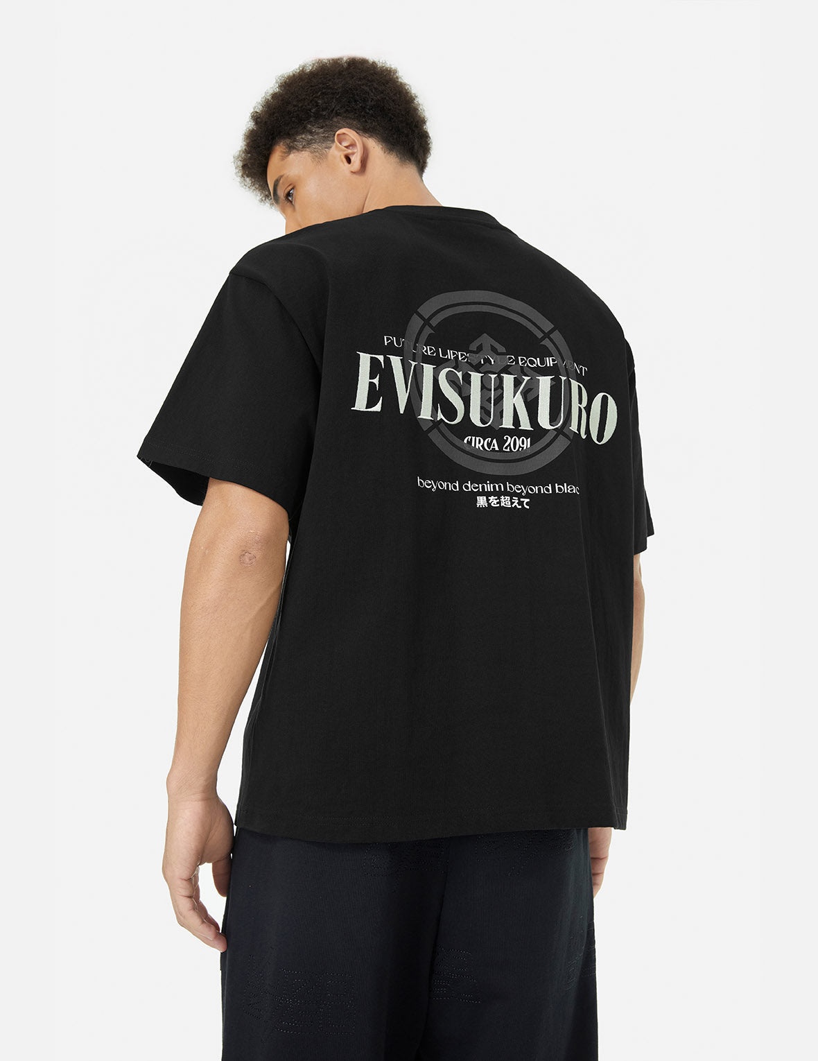 Logo Embroidery and Kamon Print Loose Fit T-Shirt - 4