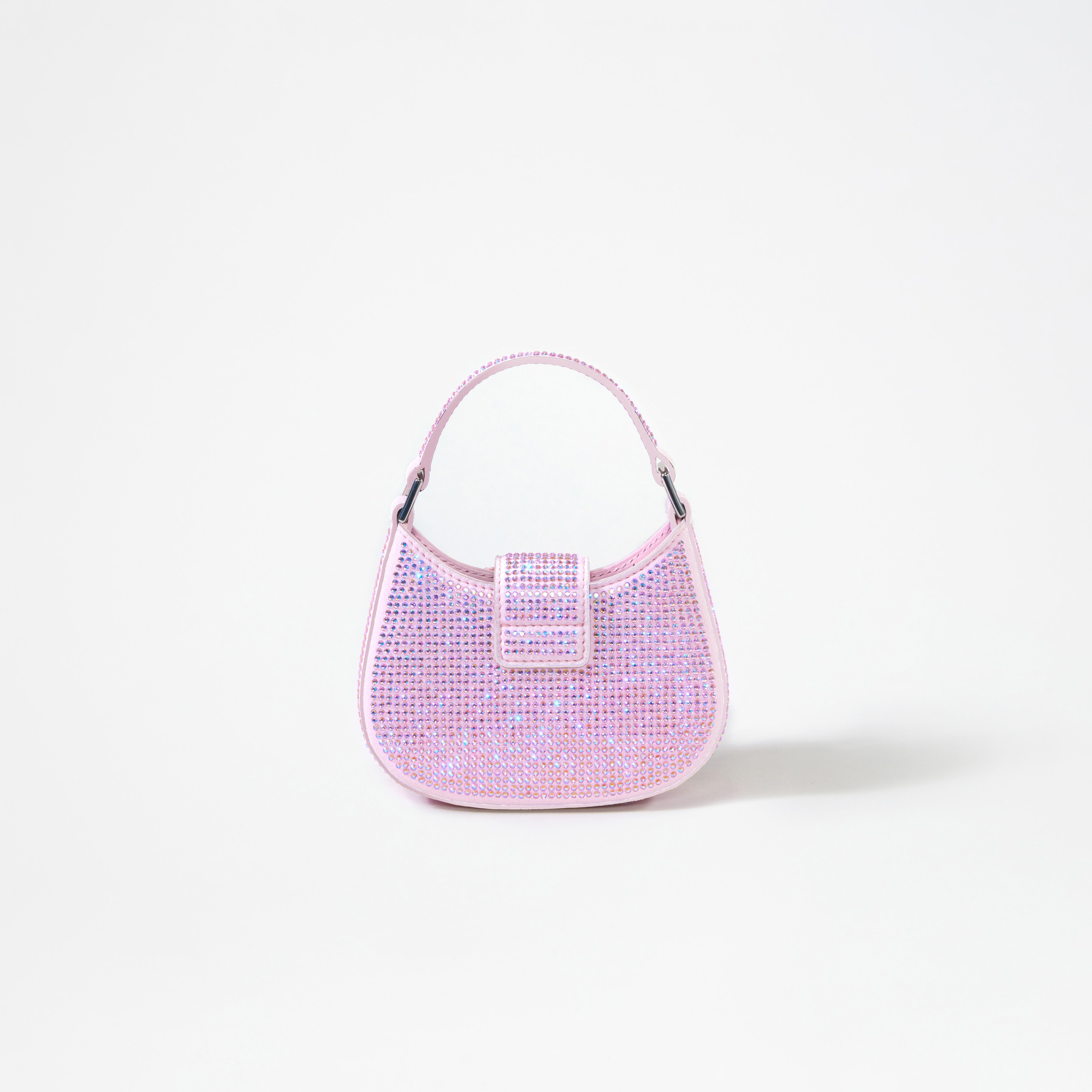 Pink Rhinestone Crescent Bow Micro Bag - 2