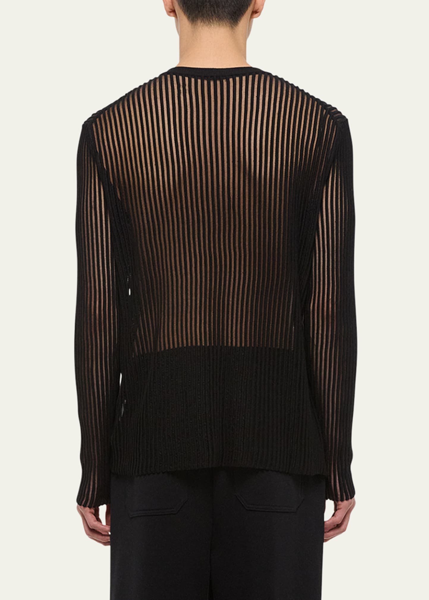 Men's Sheer Vertical Ribbed Top - 3