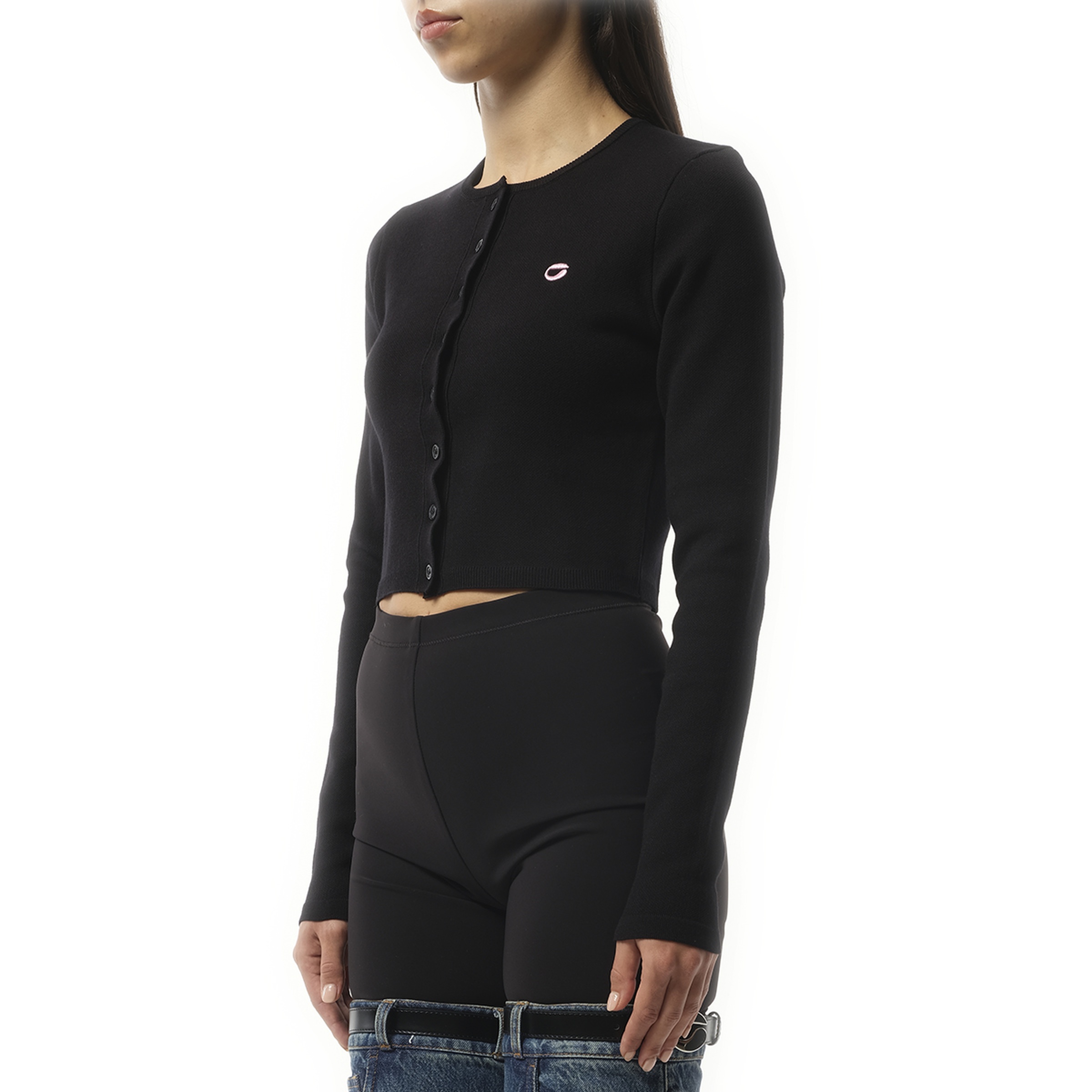 Knitted Cardigan in Black - 5