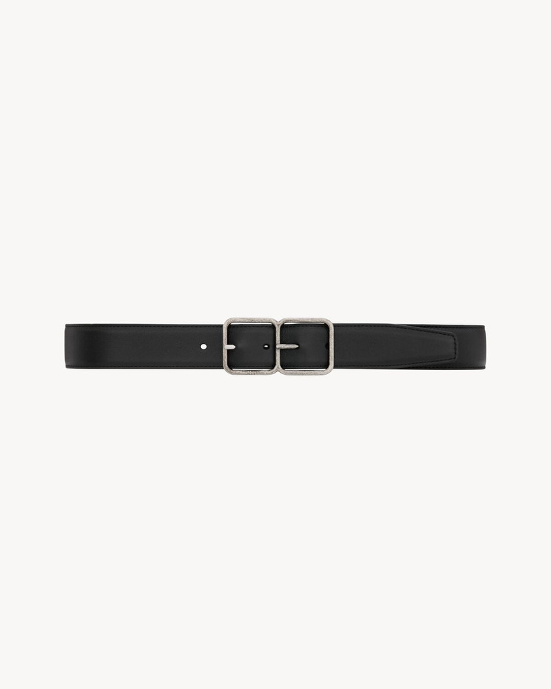 DOUBLE FRAME BELT IN LACQUERED LEATHER - 1