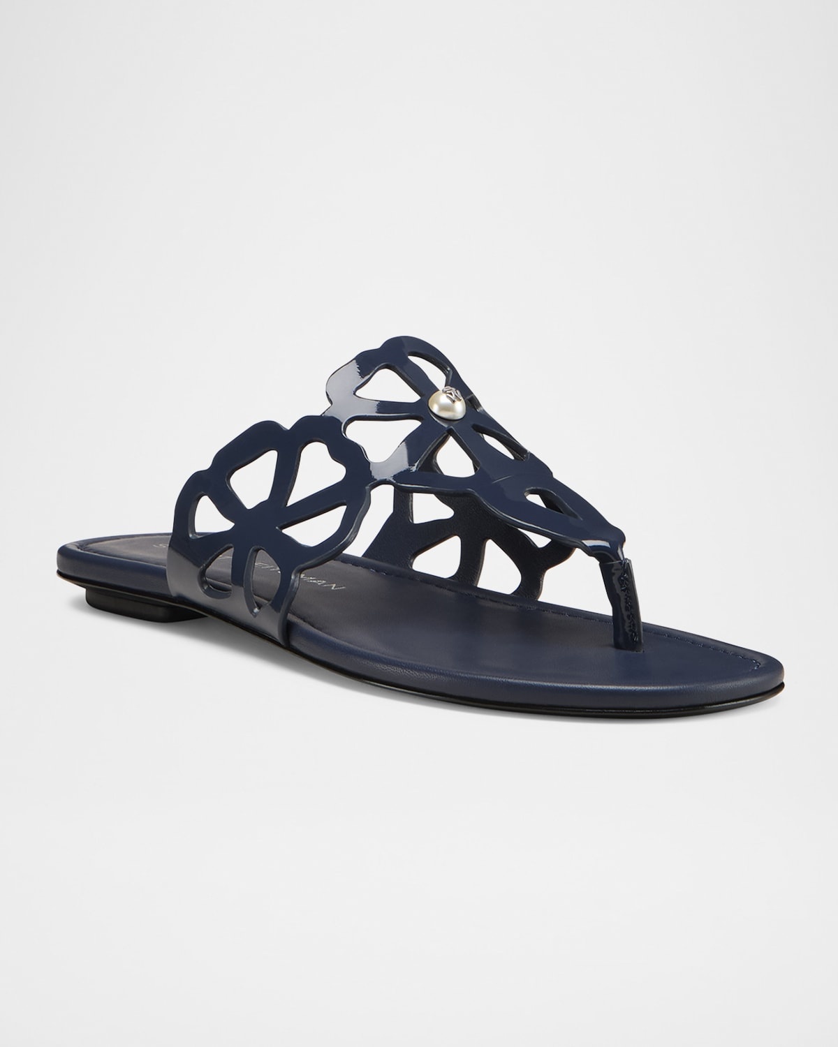 Jasmine Patent Cutout Thong Sandals - 2
