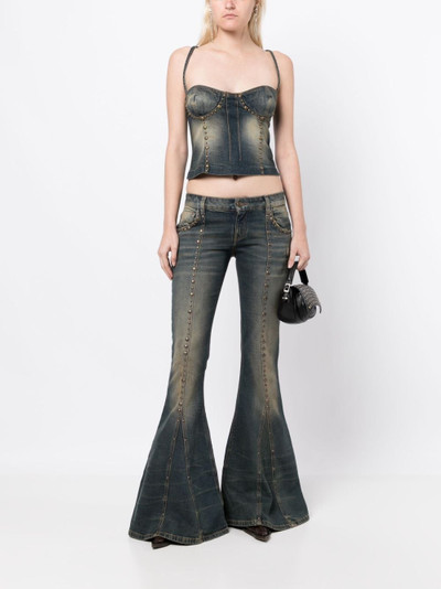 Blumarine stud-detailed flared jeans outlook