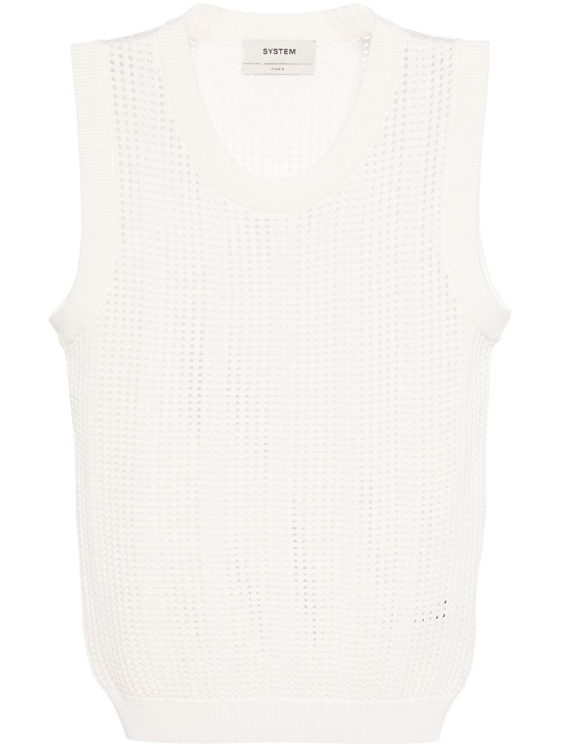 round-neck open-knit tank top 1