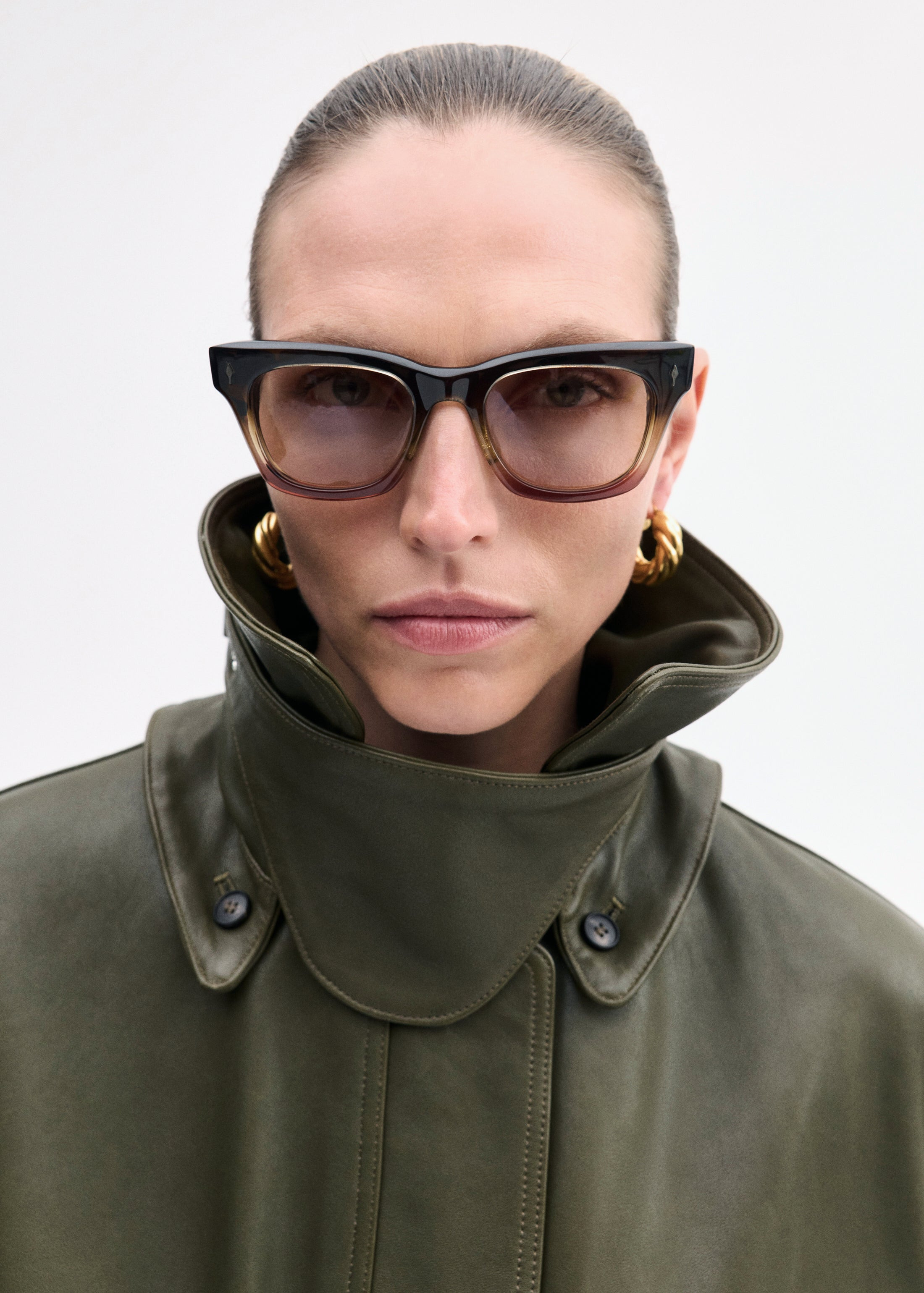 Oversized Field Jacket in Leather - 5
