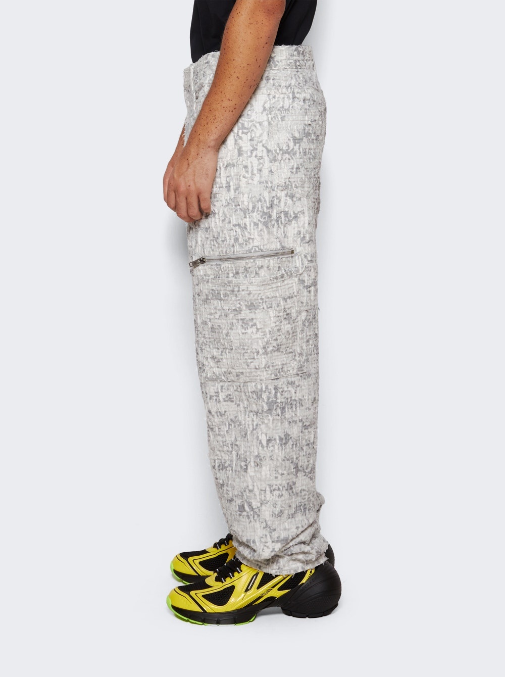 Loose Fit Cargo Pants White - 4