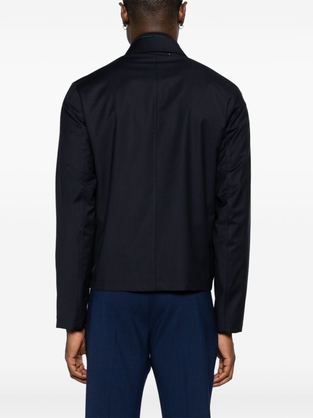zipped wool shirt jacket - 4