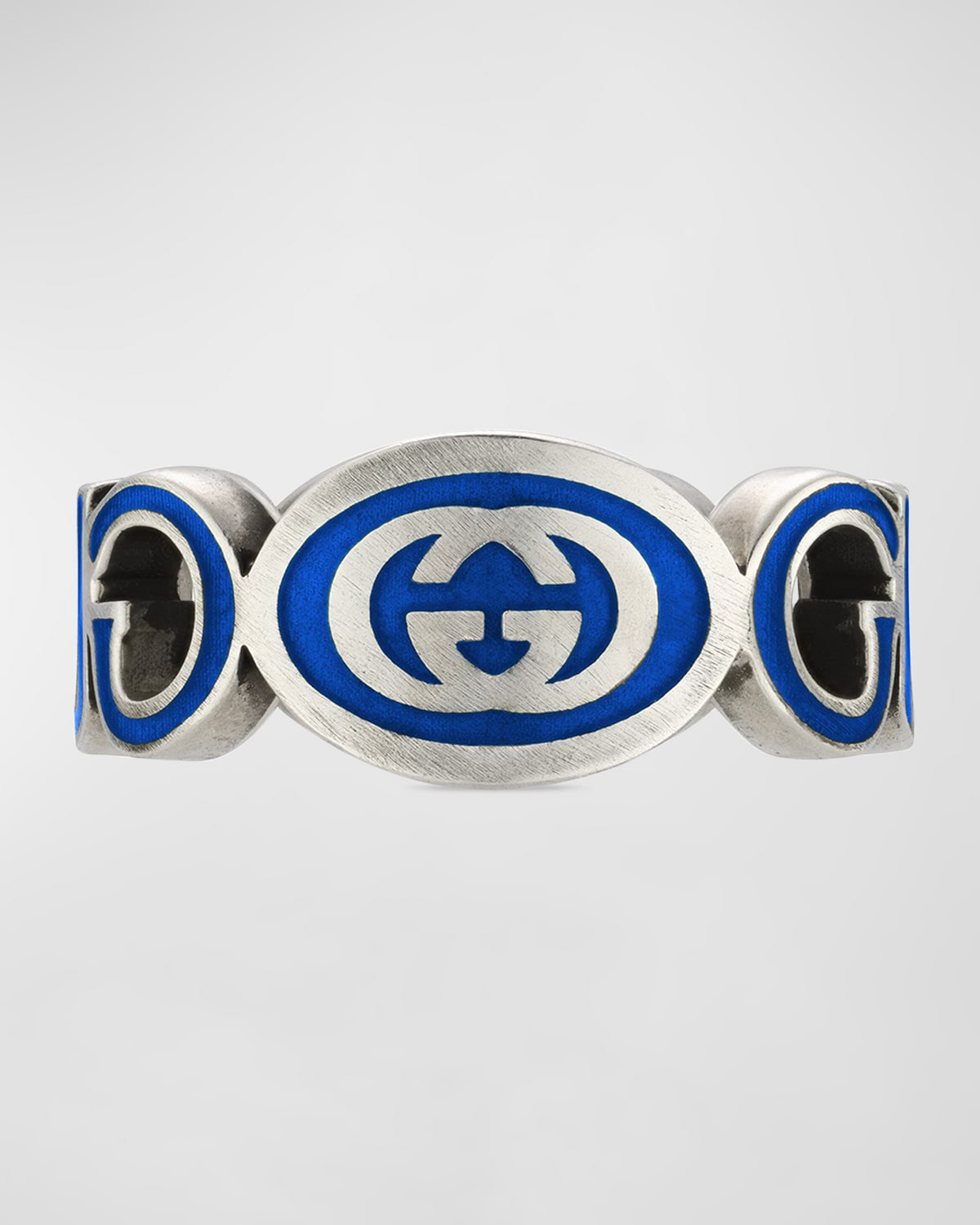 Men's Interlocking G Enamel Band Ring - 1