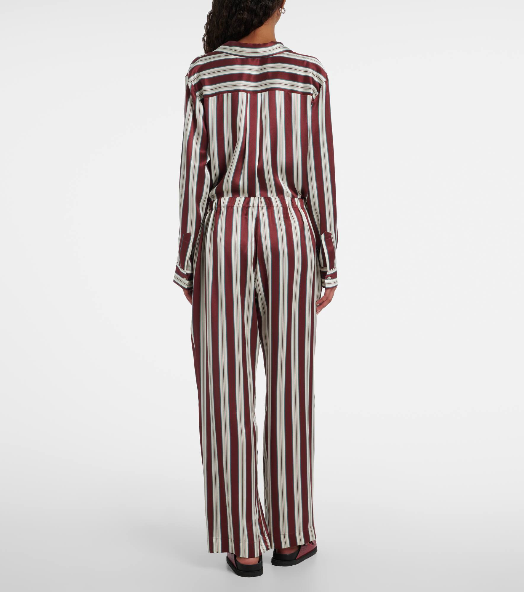 Rosa striped silk satin pajama pants - 3