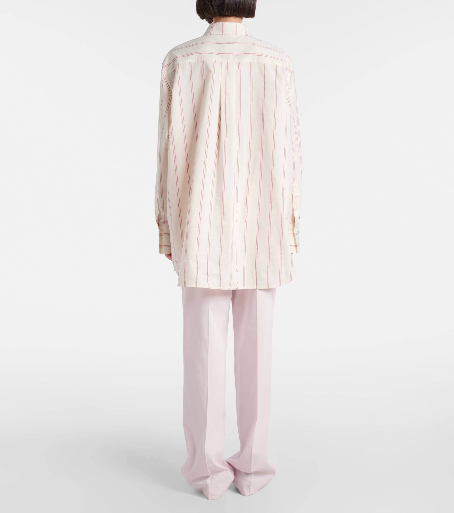 Striped oversized cotton and silk shirt - 3