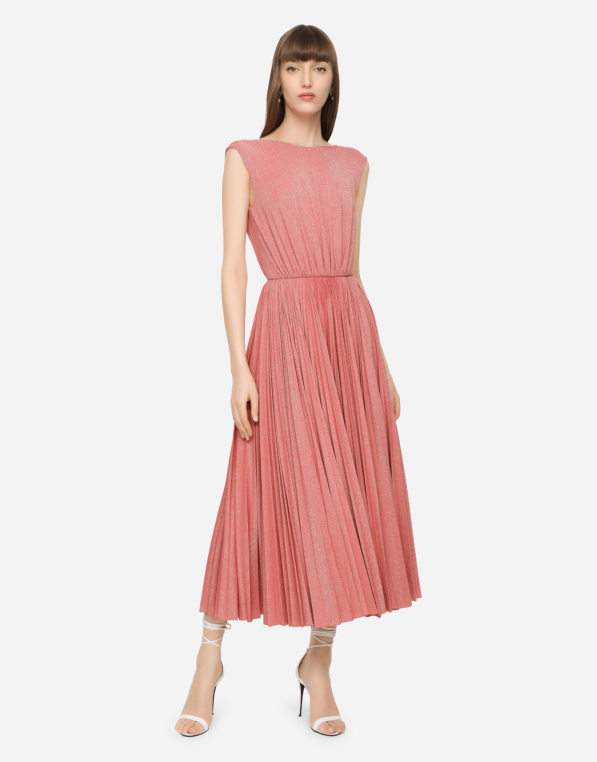 Lamé jersey calf-length dress - 2