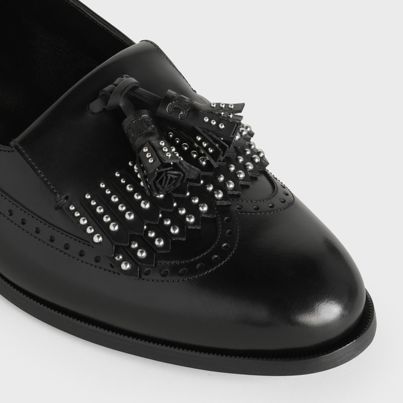 ABINGDON STUDDED SLIPPER WITH TASSELS IN POLISHED CALFSKIN 4