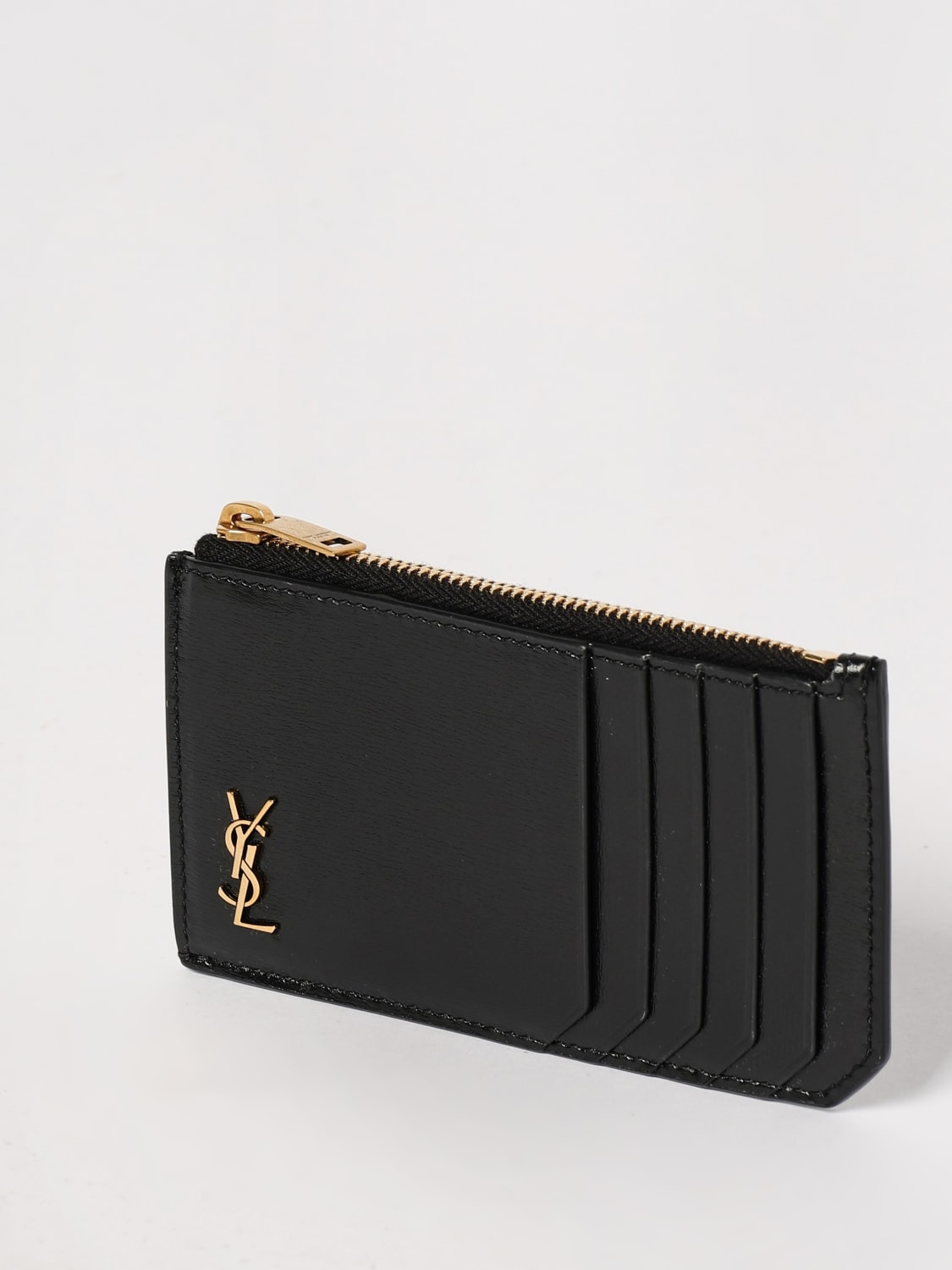 Tiny Cassandre Fragments Saint Laurent card holder in brushed leather - 3