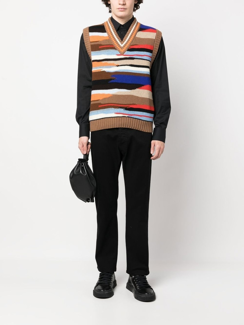 Missoni zigzag-detail straight-leg jeans outlook