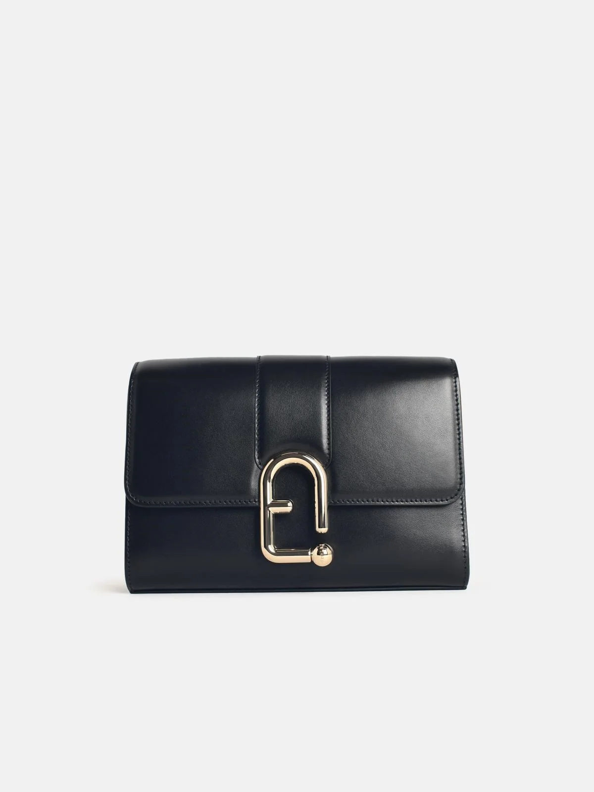 'URBAN S' BLACK LEATHER CROSSBODY BAG - 1