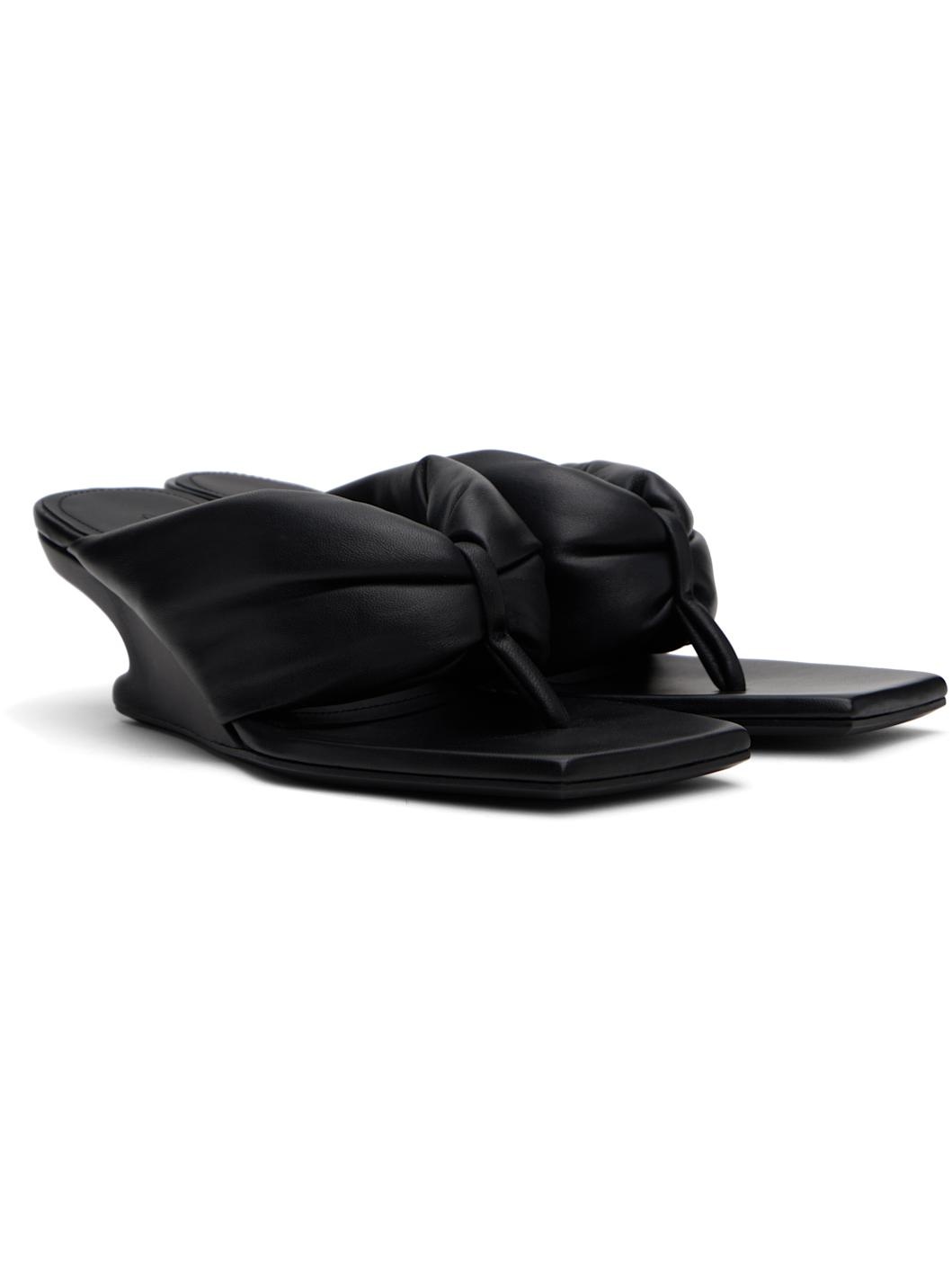Black Hollywood Thong Cantilever 45 Heeled Sandals - 4