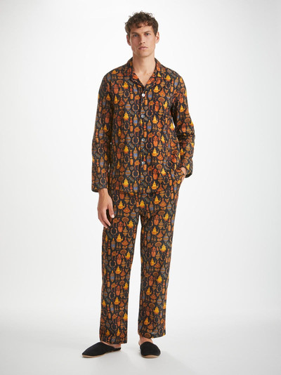 Derek Rose Men's Classic Fit Pyjamas Ledbury 71 Cotton Batiste Navy outlook