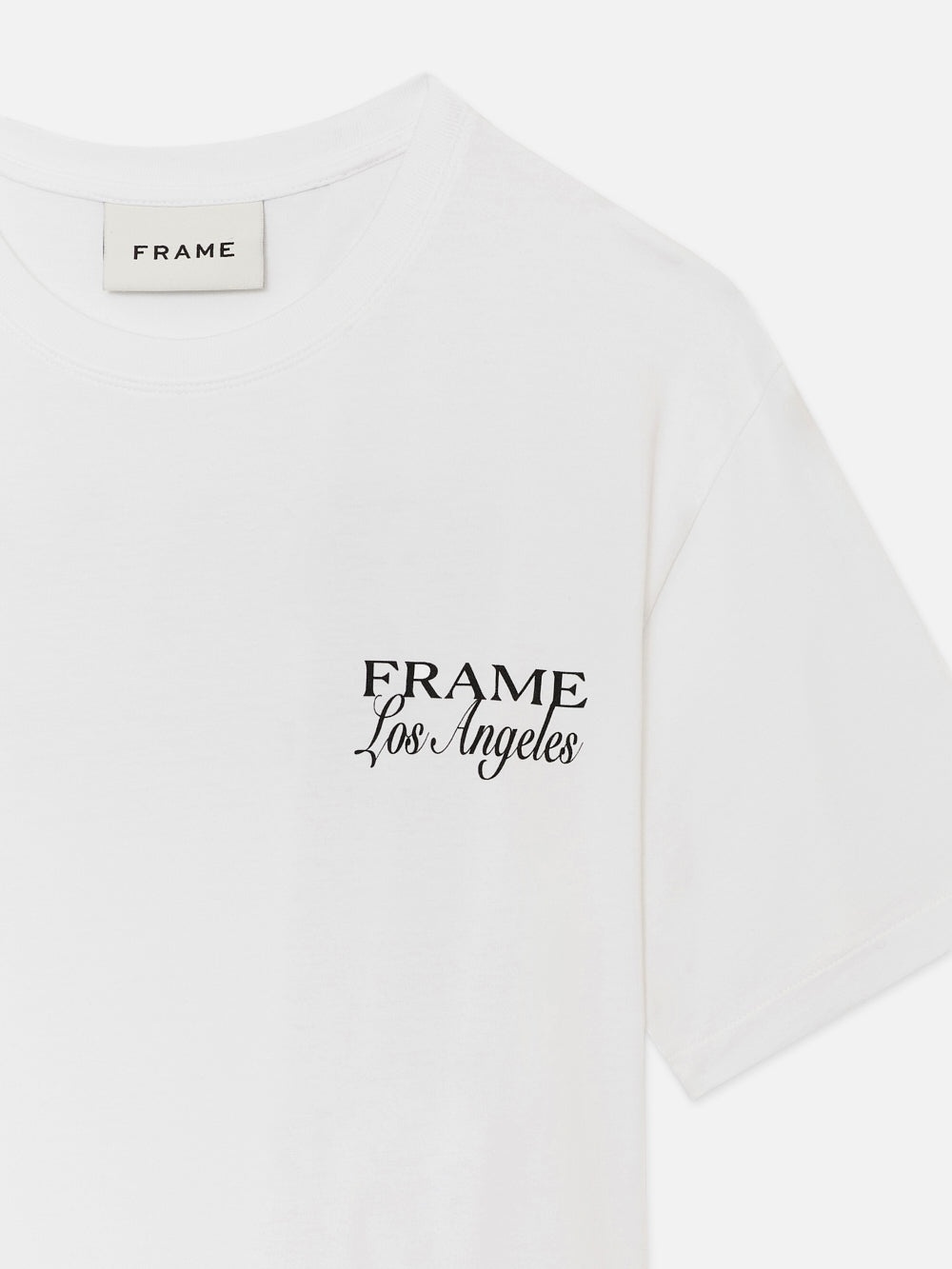 FRAME LA Double Logo Tee in White - 3