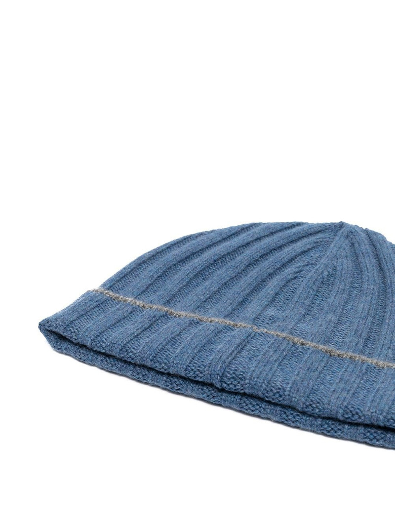 Brunello Cucinelli ribbed knit cashmere beanie outlook