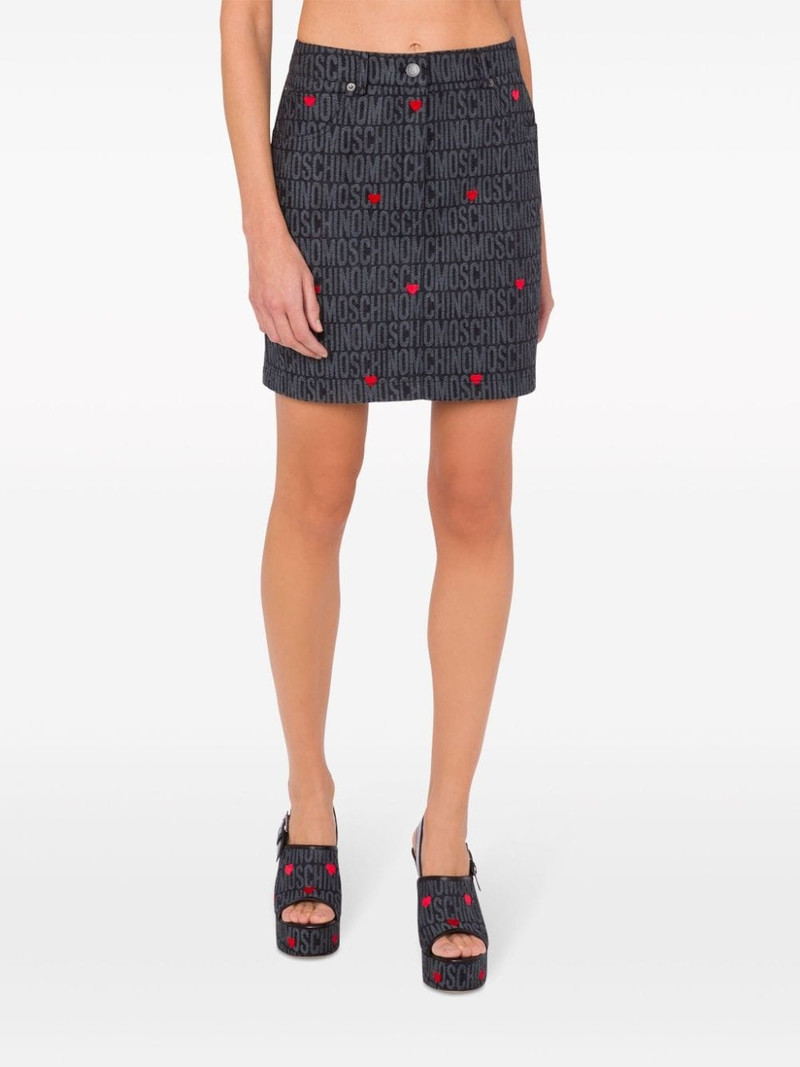 Moschino logo-jacquard pencil miniskirt outlook