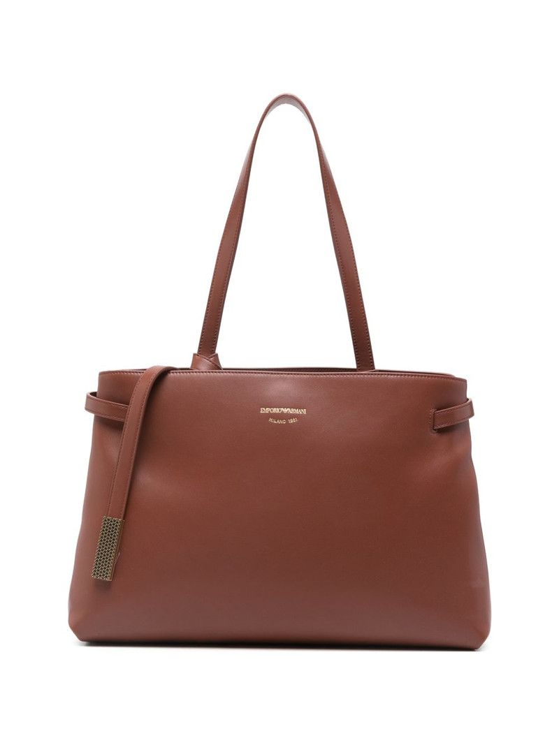 strap-detail leather shoulder bag 1