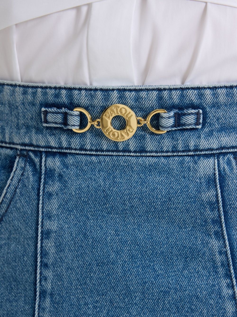 A-line denim mini skirt - 4