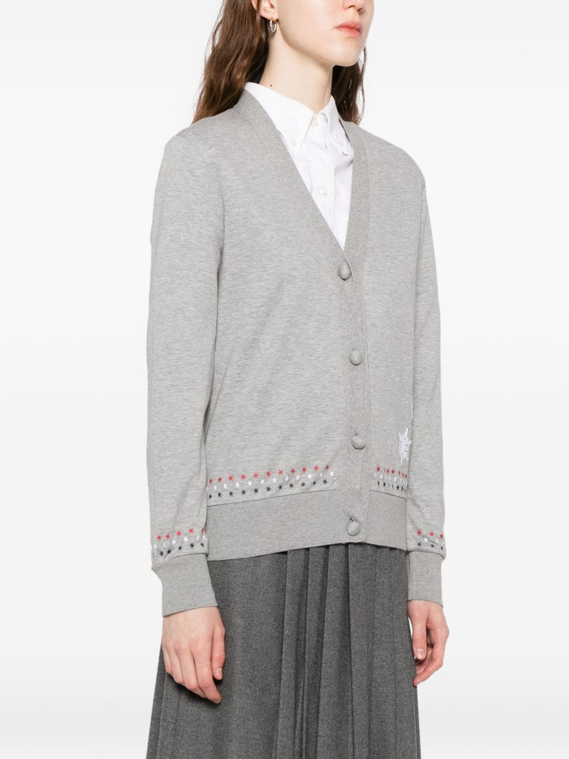 snowflake-embroidered cotton cardigan 3