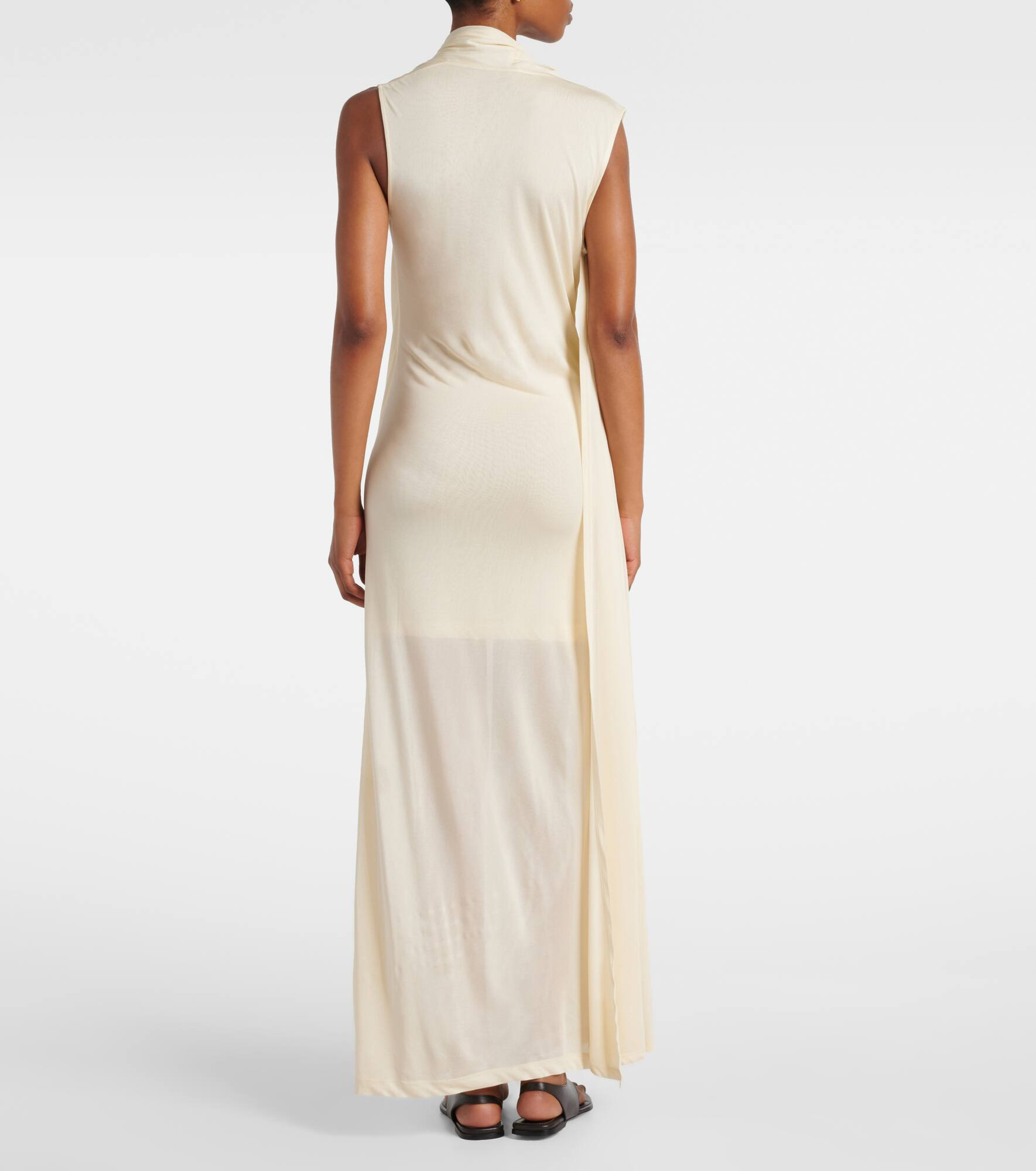 Draped scarf-detail jersey wrap dress - 3