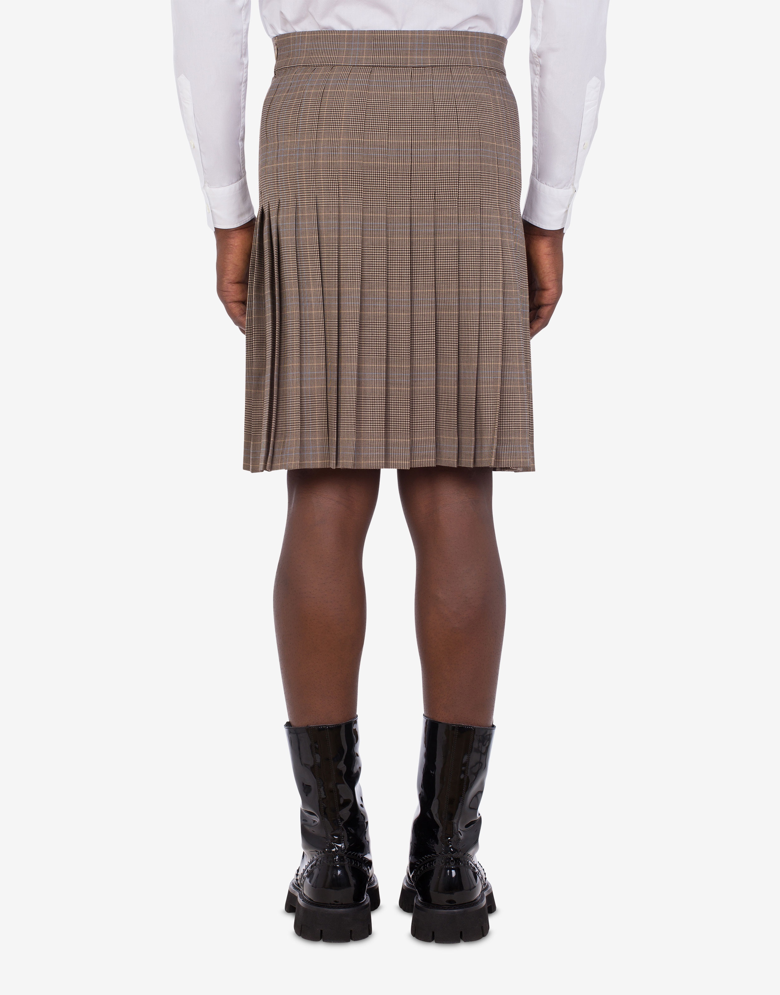 GLEN PLAID SKIRT WITH PLEATS - 3