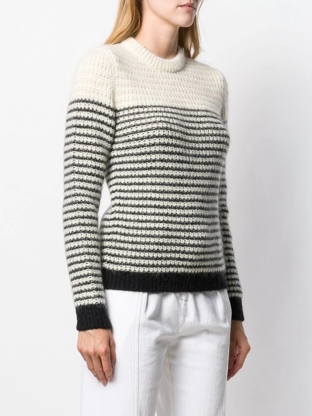 striped crew neck jumper - 3