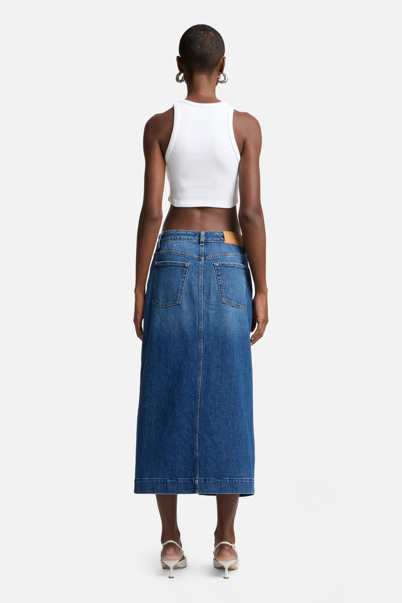Amber Denim Midi Skirt in Artifact 5