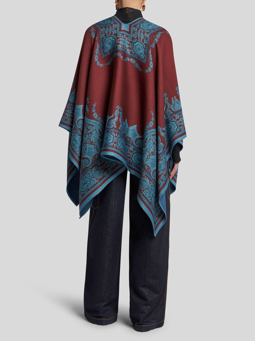 WOOL CAPE WITH PRINT - 4