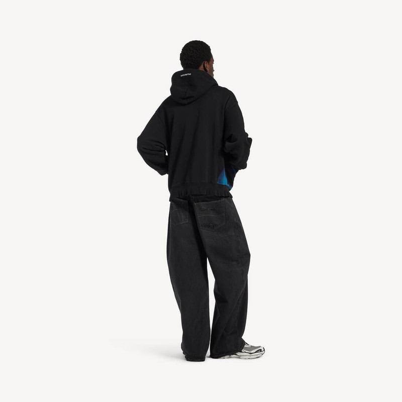 Men's Lips Oversized Zip-up Hoodie in Black 4