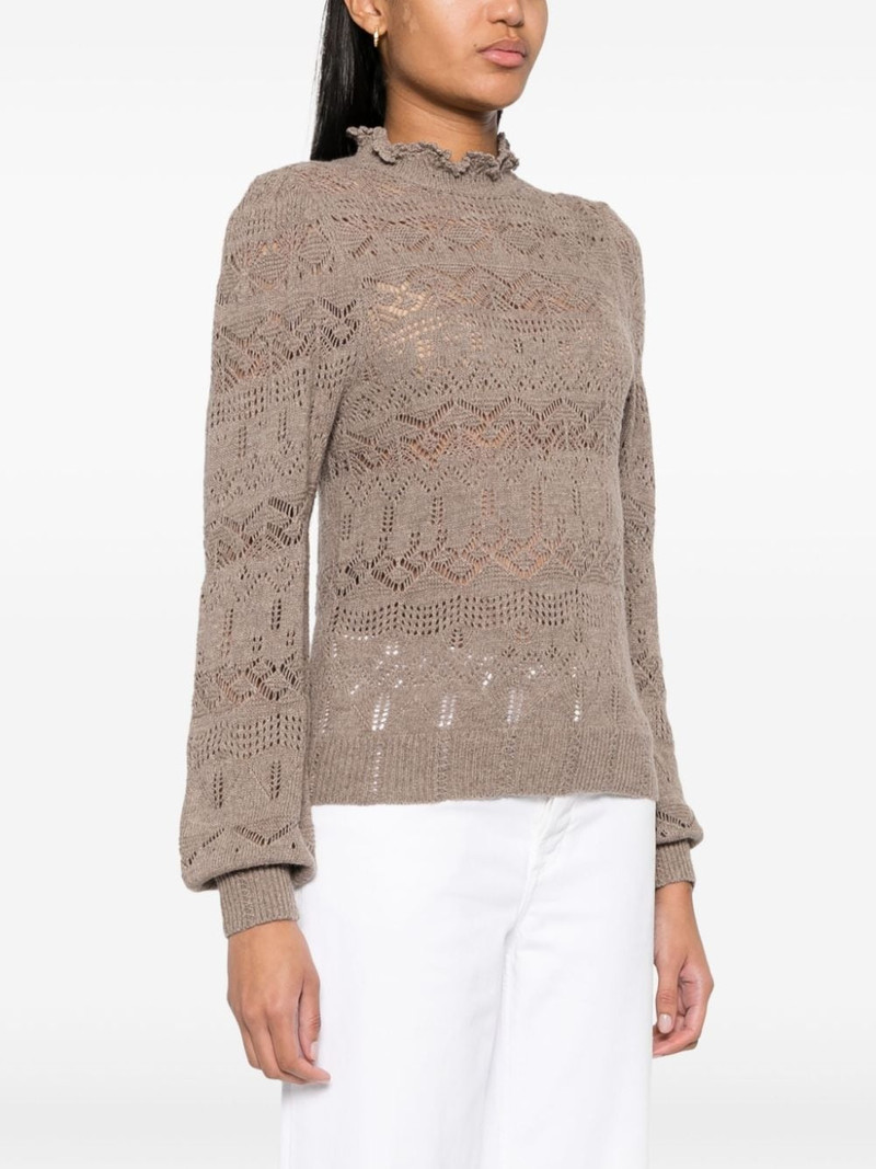 pointelle-knit long-sleeved jumper 3