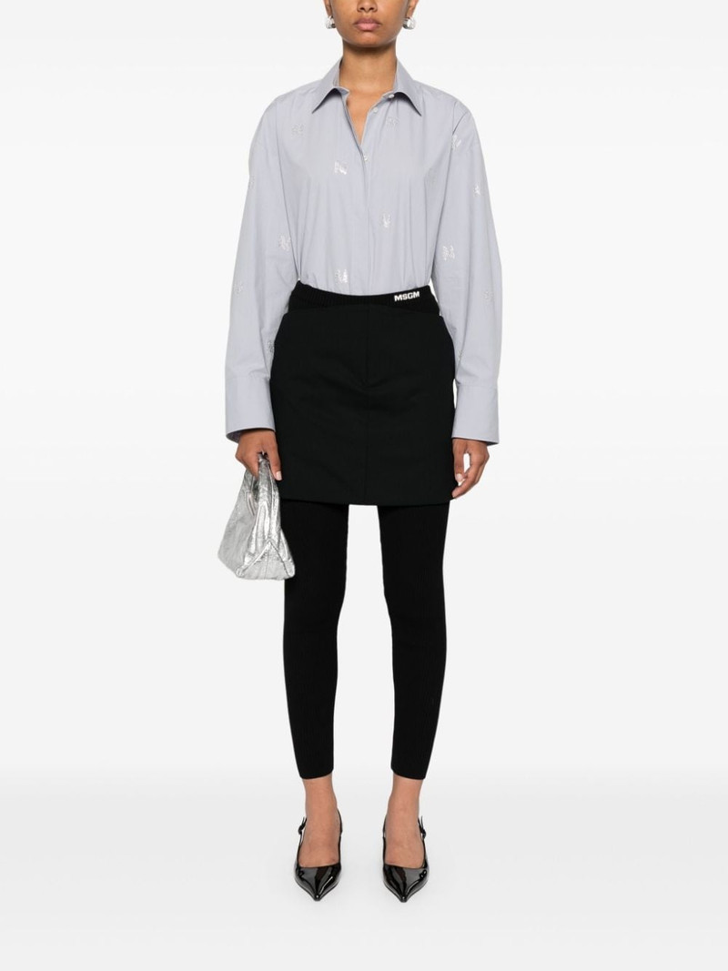 MSGM logo-waistband leggings outlook