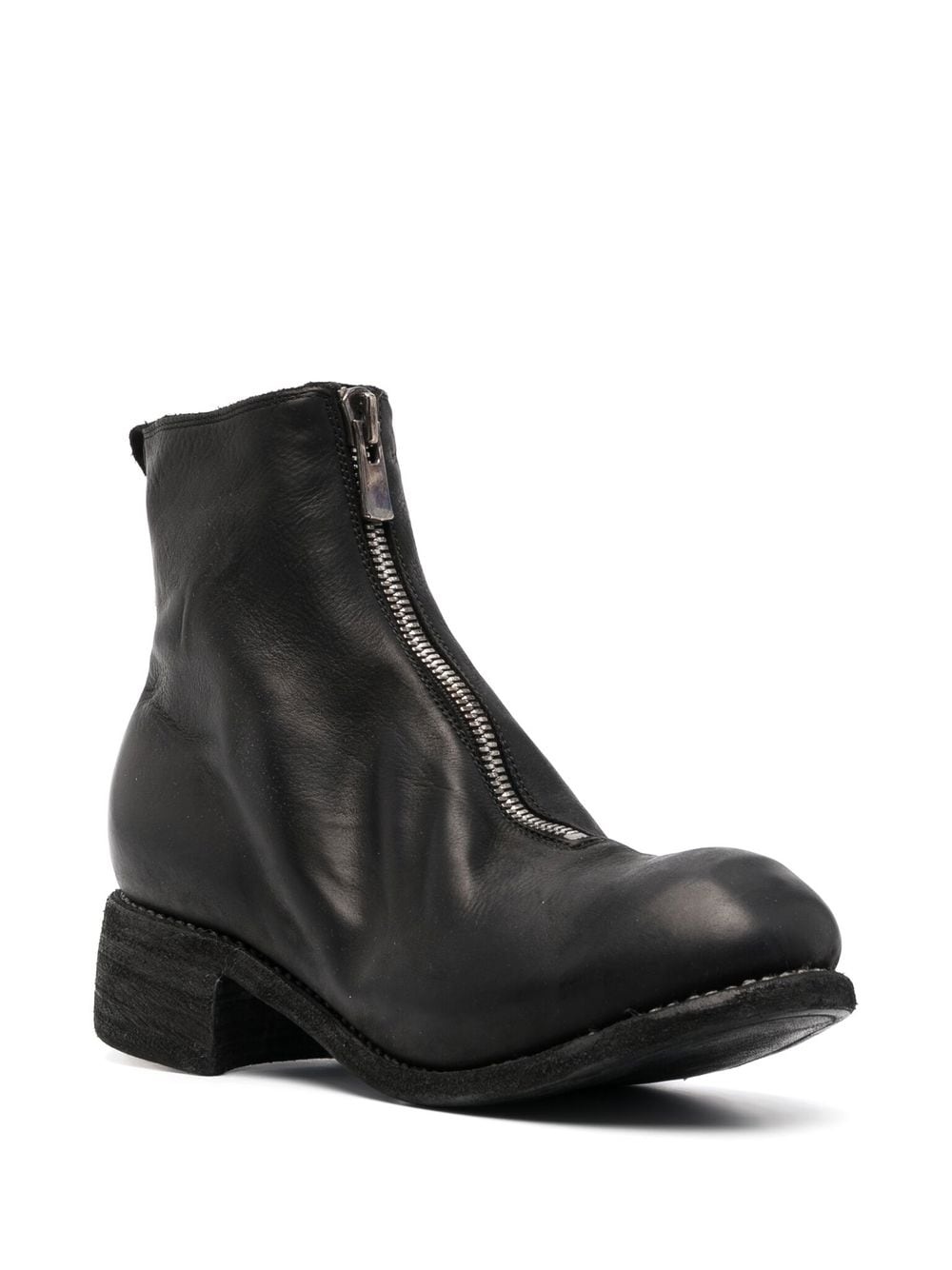 front-zip 50mm leather boots - 2